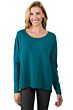 Teal Cashmere High Low Sweater front view