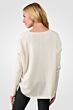Cream Cashmere V-neck Circle High Low Sweater back view