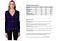 Midnight Merino Wool Long Sleeve V Neck Cardigan Sweater Size Chart