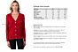 Red Merino Wool Long Sleeve V Neck Cardigan Sweater Size Chart
