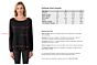 Black Cashmere Boatneck Raglan Sweater size chart