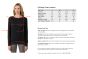 Black Cashmere Cable-knit Crewneck Sweater size chart