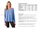 Crystal Blue Cashmere Boatneck Raglan Sweater size chart