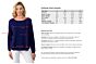 Midnight Blue Cashmere Boatneck Raglan Sweater size chart