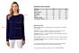Midnight Blue Cashmere Cable-knit Crewneck Sweater size chart
