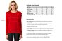NeonRed Cashmere Crewneck Sweater Size Chart