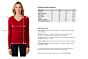 Red Cashmere Cable-knit V-neck Sweater size chart