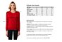Red Cashmere Crewneck Sweater size chart