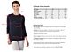 Navy Cashmere Silk Feather Weight Crew Neck 3/4 Sleeves Sweater Size Chart
