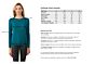 Teal Cashmere Crewneck Sweater size chart