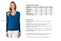 Peacock Blue Cashmere V-neck Sweater size chart
