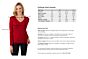 Red Cashmere V-neck Sweater size chart