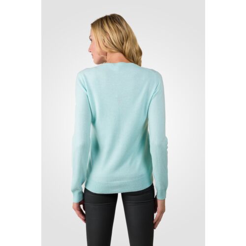 Aqua Blue Cashmere Button front Cardigan Sweater - J CASHMERE