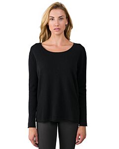 Black Cashmere V-neck Circle High Low Sweater